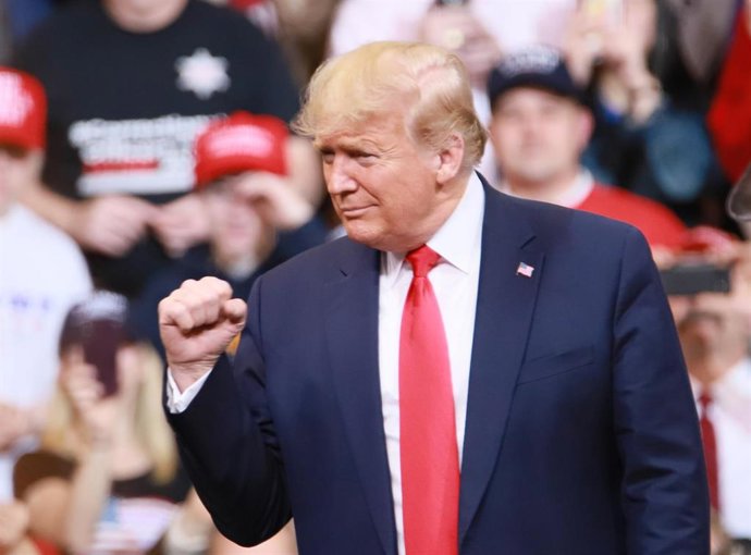 Archivo - Acto de Donald Trump en Manchester, New Hampshire
