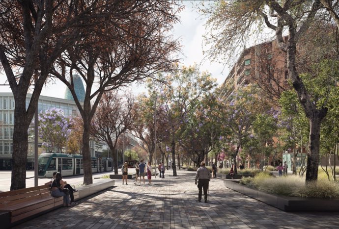 Barcelona començarà a transformar la Gran Via fins al parc de les Glòries aquest dilluns