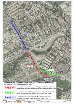 Plano con las fases de la obra.