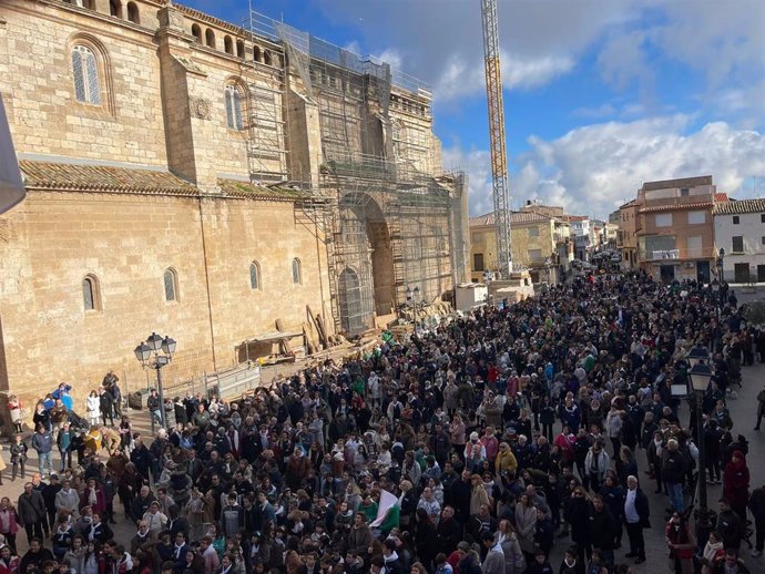 Yepes se echa a la calle para salvar su Colegiata del siglo XVI en peligro de derrumbe tras la borrasca Filomena