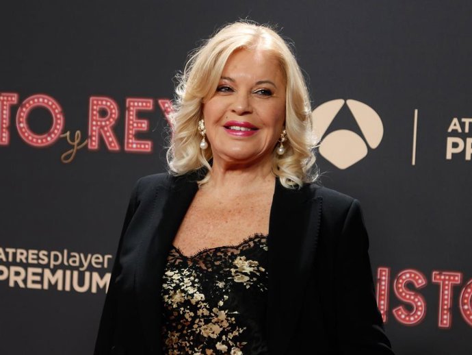 Archivo - Bárbara Rey durante el estreno de la serie Cristo y Rey que está basada en la pareja que formaron Ángel Cristo y Bárbara Rey en los años ochenta, a 12 de enero de 2022, en Madrid (España)