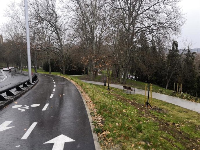 Carril bici en Pamplona.