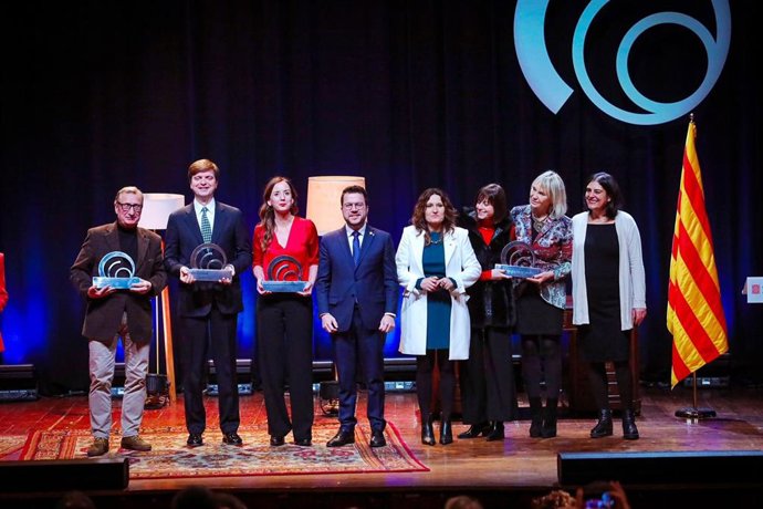 Archivo - Aragons entrega el Premi Nacional de Comunicación a Marc Giró y el de Periodismo a Txell Feixas