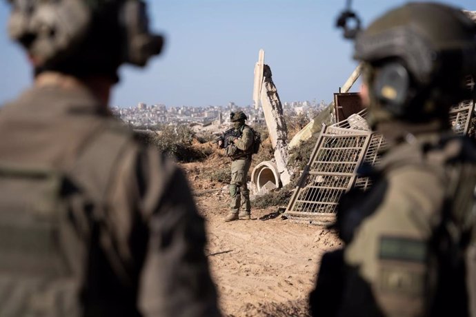 Militares israelíes en la Franja de Gaza