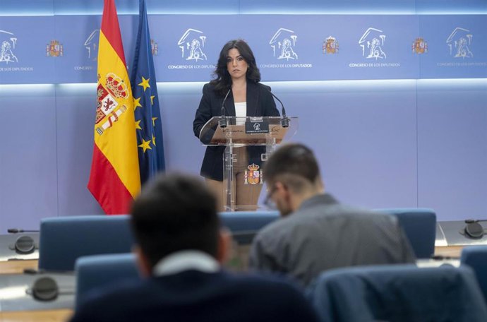 La portavoz de VOX en el Congreso, Pepa Millán, ofrece una rueda de prensa en Madrid (España).