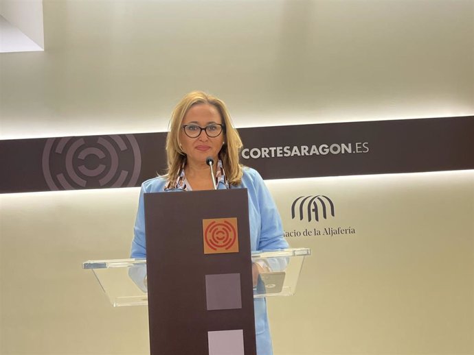 A portavoz del grupo parlamentario socialista en las Cortes de Aragón, Mayte Pérez,