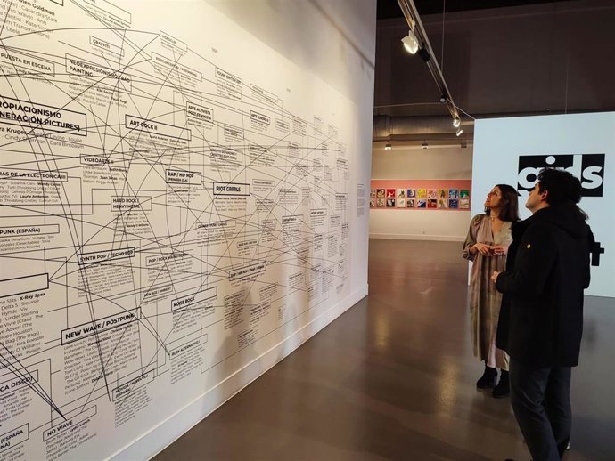 El director general de Cultura, Roberto Iturriaga, y la concejala de Cultura, Rosa Fernández, han visitado esta mañana la exposición 'Girls to the front