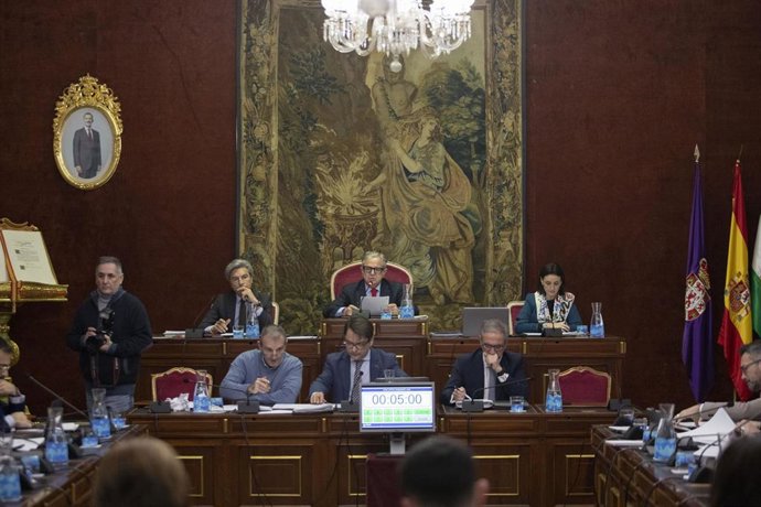 El presidente de la Diputación de Córdoba, Salvador Fuentes (centro), preside el Pleno de enero.