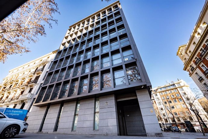 Vista de la fachada de la Audiencia Nacional, a 8 de enero de 2024, en Madrid (España). 