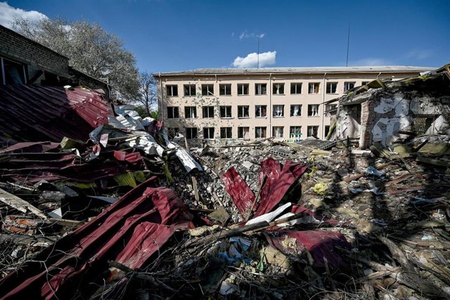 Archivo - December 13, 2022, Donetsk Region, Ukraine: A residential building destroyed by Russian shelling in the frontline city of Avdiivka, Donetsk Region, southeastern Ukraine.