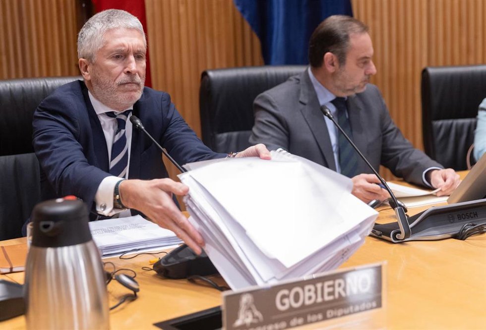 El ministro de Interior, Fernando Grande-Marlaska, en su comparecencia