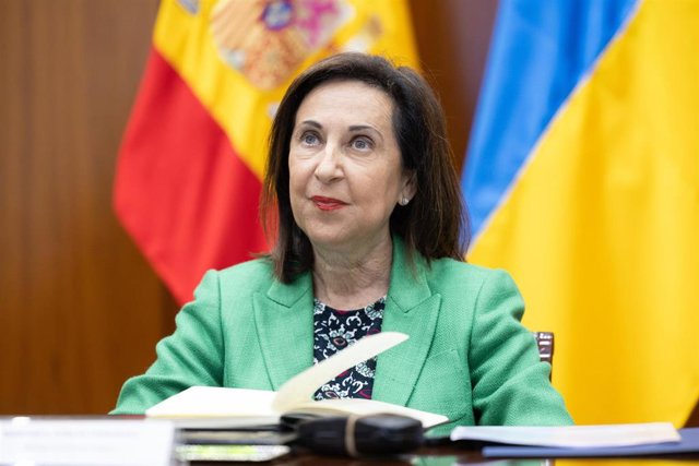 La ministra de Defensa, Margarita Robes, interviene por videoconferncia en una reunión de Grupo de Contacto para la Defensa de Ucrania.