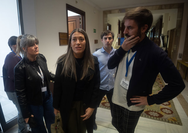 La portavoz de Junts en el Congreso, Miriam Nogueras, a su salida de la Comisión de Justicia, en el Congreso de los Diputados, a 23 de enero de 2024, en Madrid (España). 