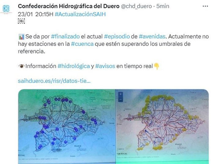 Mensaje de la CHD en la red social 'X'.