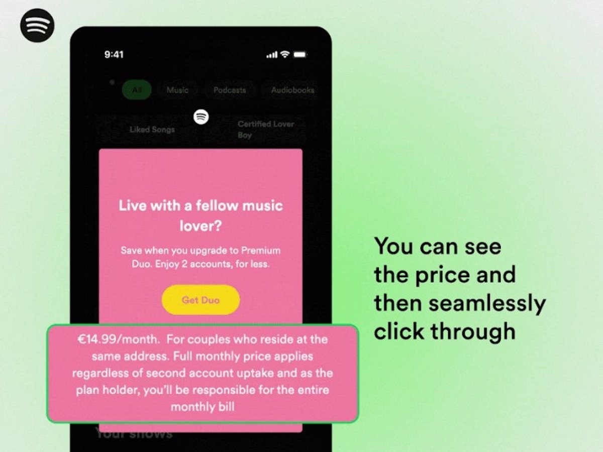 Spotify aggiungerà informazioni sui suoi prodotti e la possibilità di acquistare direttamente nell'”app” per iOS utilizzando DMA