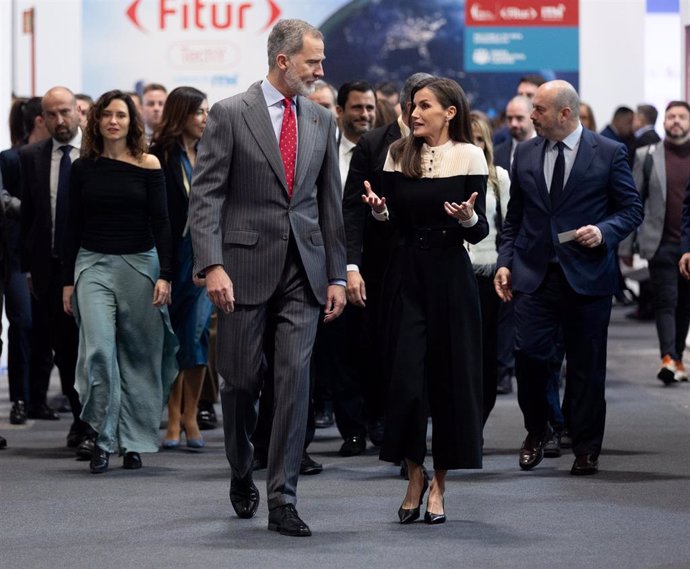 Los Reyes, Felipe VI y Letizia a su llegada a la 44ª edición de la Feria Internacional del Turismo, Fitur 2024.