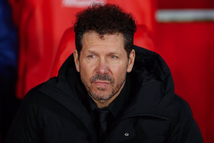 Diego Pablo Simeone durante un partido del Atlético de Madrid