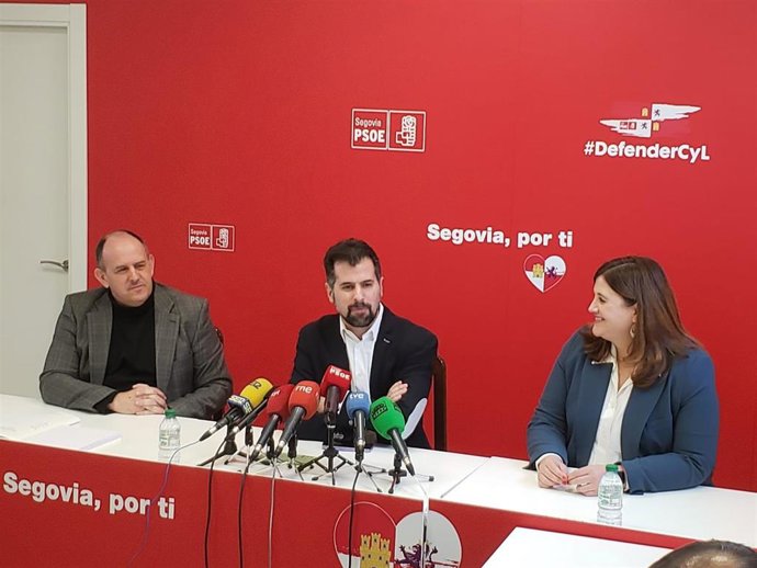 Aceves, Tudanca y Martín durante el encuentro celebrado en Segovia.