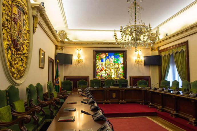 Imagen del salón de plenos del Ayuntamiento de Pamplona