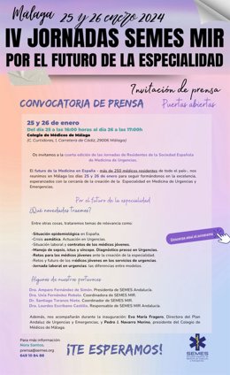 Cartel informativo de las IV Jornadas Semes MIR.