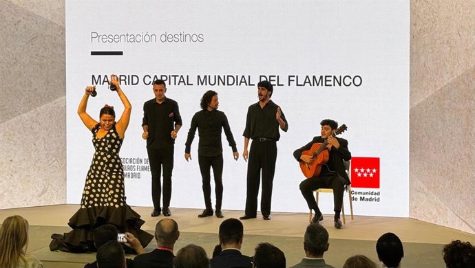 Espectáculo flamenco durante la presentación de Madrid como 'capital mundial del flamenco'.