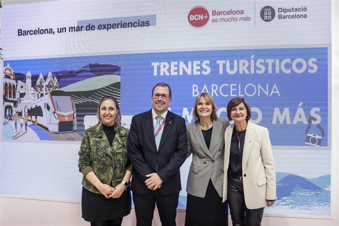 Blanco y Moret en Fitur, donde han firmado el acuerdo de colaboración entre Renfe y la Diputación de Barcelona
