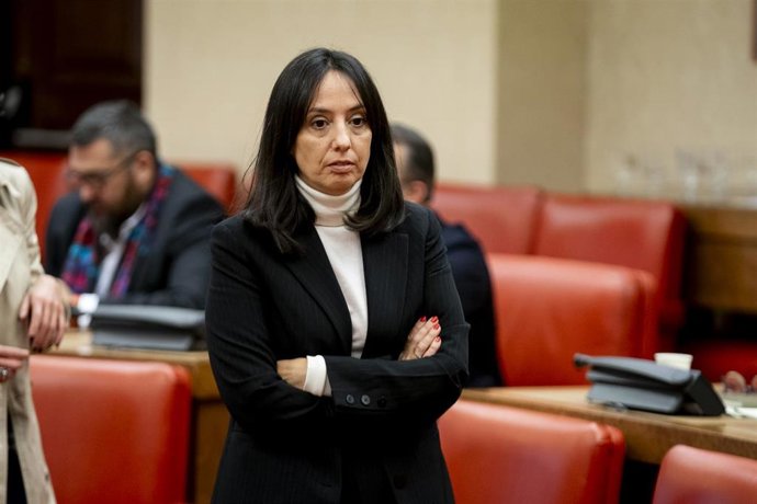 Archivo - La secretaria general del PSOE en la ciudad de Madrid, Mercedes González, en el Congreso de los Diputados.