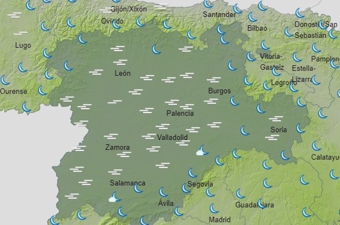 Previsión del tiempo para este jueves en Castilla y León de la Aemet
