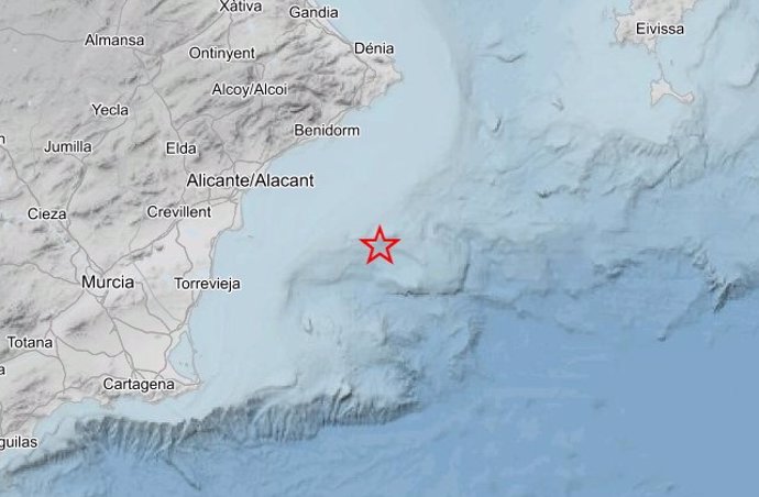 La costa de Cartagena (Murcia) registra un terremoto de 2,7 grados de magnitud