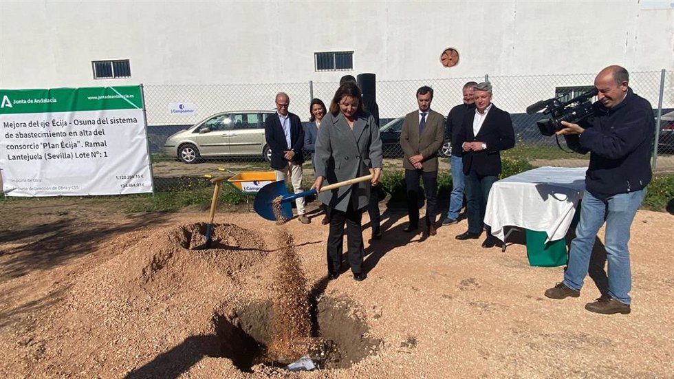 Comienzan las obras del ramal de Lantejuela dentro del plan del abastecimiento en alta de la Sierra Sur