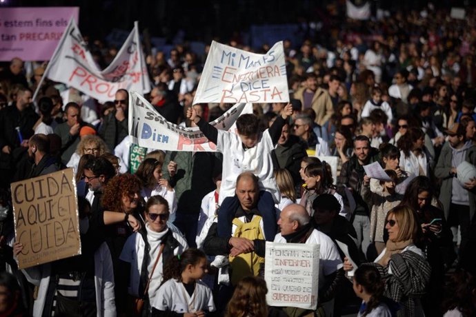 Imagen de archivo de una de las protestas convocada por Infermeres de Catalunya