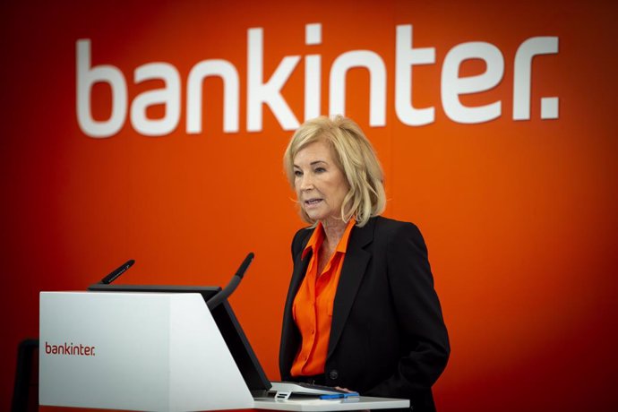 La consejera delegada de Bankinter, María Dolores Dancausa, ofrece una rueda de prensa de presentación de los resultados anuales de Bankinter en 2023, a 25 de enero de 2024, en Madrid (España).