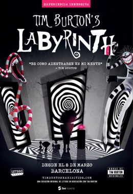 Cartel de la exposición 'Tim Burton's Labyrinth' en Barcelona