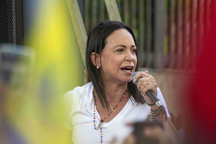La candidata de "unidad" de la oposición venezolana para las elecciones presidenciales, María Corina Machado