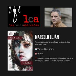 Cartel del encuentro con el escritor argentino Marcelo Luján.