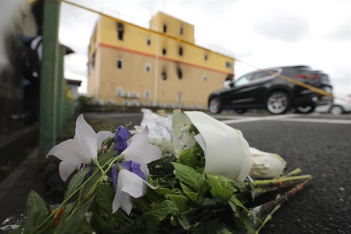 Archivo - Incendio provocado contra los estudios Kyoto Animation en 2019