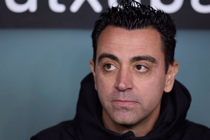 Xavi Hernandez head coach of FC Barcelona looks on during the Copa del Rey match between Athletic Club and FC Barcelona at San Mames on January 24, 2024, in Bilbao, Spain.