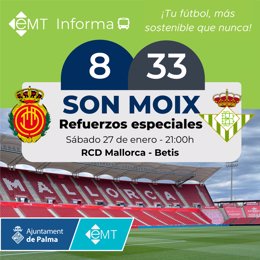 Refuerzos especiales por el partido entre el Betis y el RCD Mallorca.