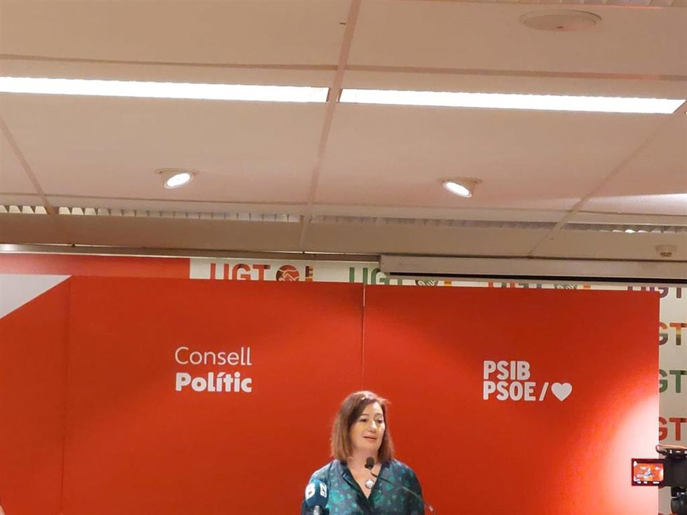 La secretaria general del PSIB-PSOE, Francina Armengol, en la reunión del Consejo Político del Partido.