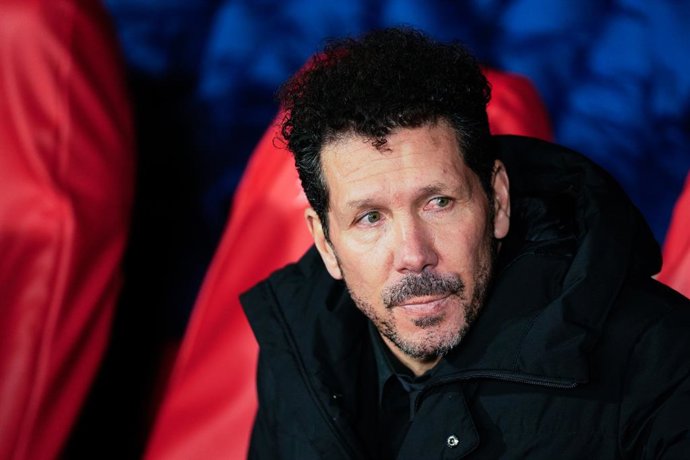 Diego Pablo 'Cholo' Simeone. head coach of Atletico de Madrid, looks on during the Spanish league, La Liga EA Sports, football match played between Granada CF and Atletico de Madrid at Los Carmenes stadium on January 22, 2024, in Granada, Spain.