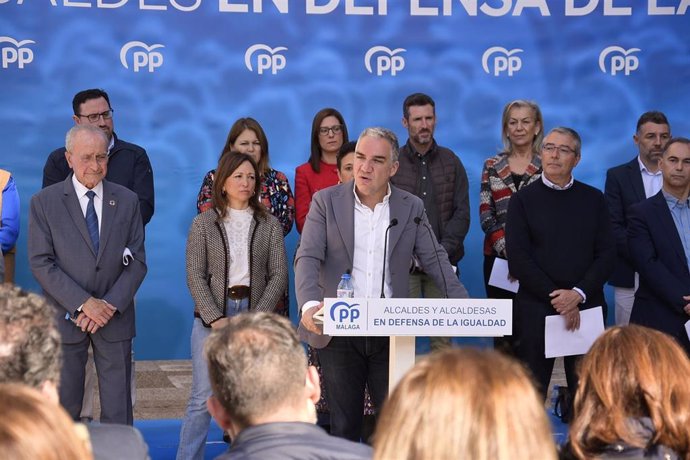 El vicesecretario de Coordinación Autonómica y Local del PP, Elías Bendodo, en un acto en Málaga