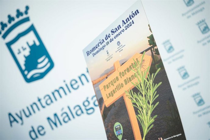 Cartel de la romería de San Antón en el parque forestal Lagarillo