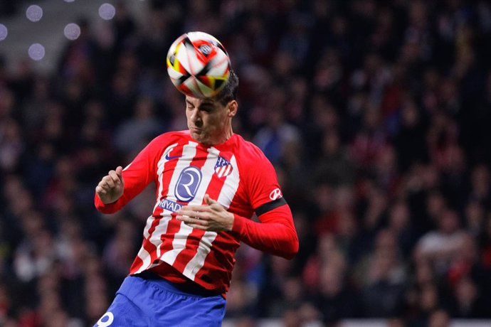 Alvaro Morata of Atletico de Madrid in action during the Spanish Cup, Copa del Rey, football match played between Atletico de Madrid and Sevilla FC at Civitas Metropolitano stadium on January 25, 2024 in Madrid, Spain.