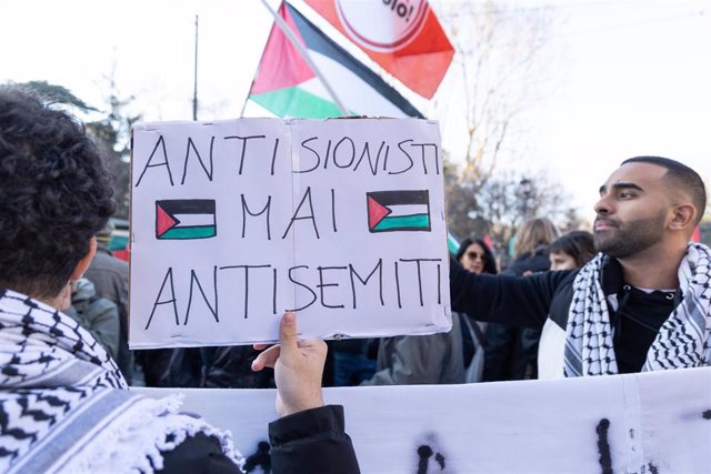 Manifestación a favor de palestina en Roma