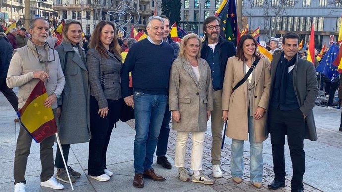Delegación del PP vasco en la manifestación de este domingo en Madrid