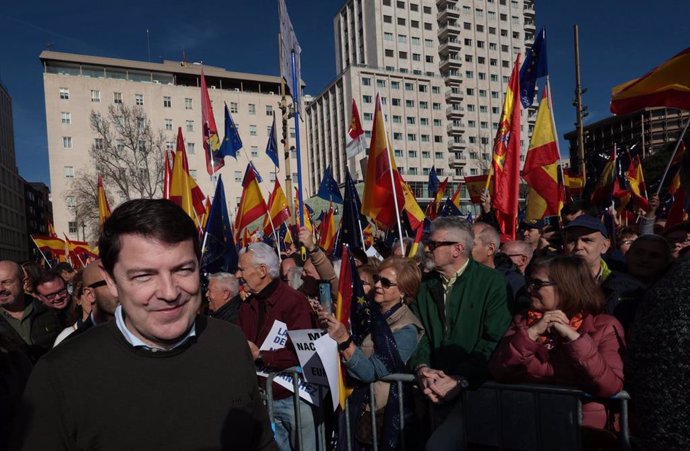 Presidente del PP de Castilla y León y de la Junta, Alfonso Fernández Mañueco, este domingo en Madrid