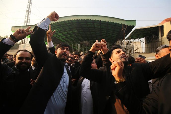 Acto político del partido Pakistan Tehrik e Insaf (PTI) en Pakistán en una imagen de archivo