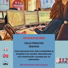 Gráfico elaborado por el 112 con datos de los intoxicados en Segovia