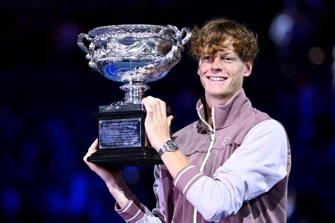El tenista italiano Jannik Sinner, campeón del Abierto de Australia 2024. 