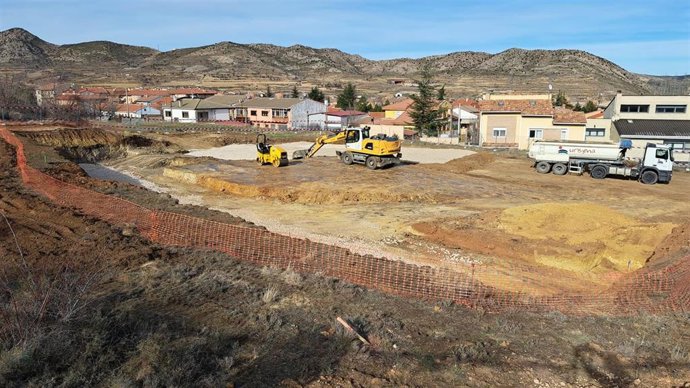 La obras de la nueva casa cuartel de la Guardia Civil en Utrillas  (Teruel) avanzan "a buen ritmo".